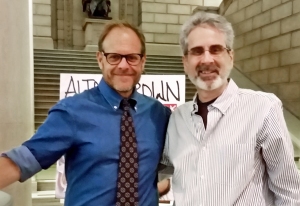 Alton Brown and Michael Rosen at the Free Library of Philadelphia.